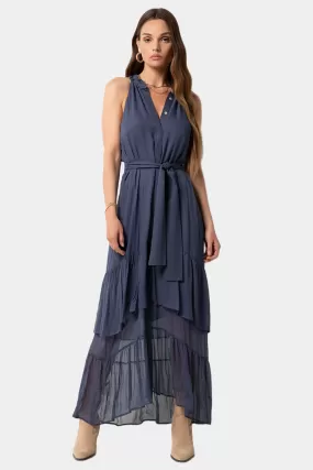 Arissa Sleeveless Ruffle Maxi Dress