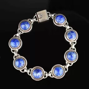 Arts and Crafts Style Silver Sodalite Bracelet