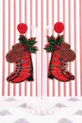 Beaded Christmas earrings