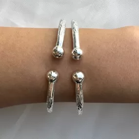 Better Jewelry Ball .925 Sterling Silver West Indian Bangles (65 g), 1 pair