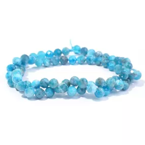 Blue Apatite 6mm Round Faceted - 15-16 Inch