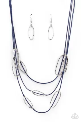 Check Your CORD-inates Blue Necklace - Paparazzi Accessories