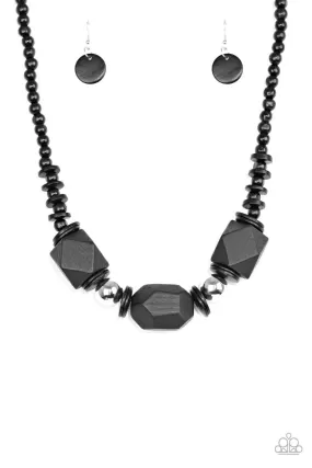 Costa Maya Majesty Black Wood Necklace - Paparazzi Accessories