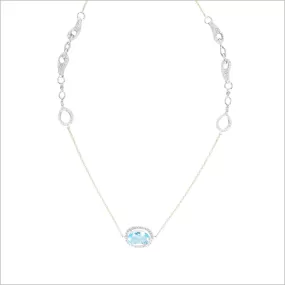 Giulietta 18K Gold & Swiss Blue Topaz Necklace with Diamonds