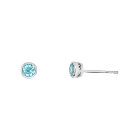 Irisa by Martin Binder Blue Zircon Bezel Stud Earrings