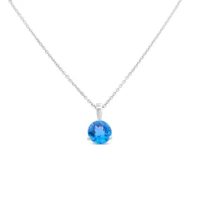 Irisa by Martin Binder Swiss Blue Topaz Solitaire Gemstone Necklace