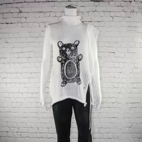 NEW! Ellen Sleeveless Top in White with Bear by Paper Temples