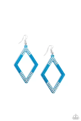 Paparazzi Eloquently Edgy Blue Earrings