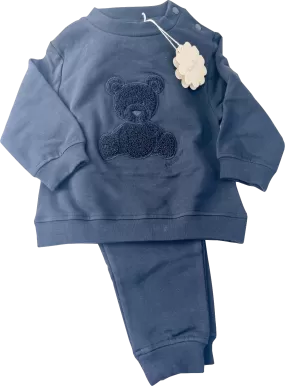 Patachou Navy Blue 2-piece Cute Bear Embossed Tracksuit Bnwt 9-12 Months