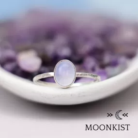 Periwinkle Blue Chalcedony Oval Ring | Moonkist Designs