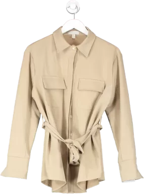 PRETTY LAVISH Beige Belted Shirt UK 8