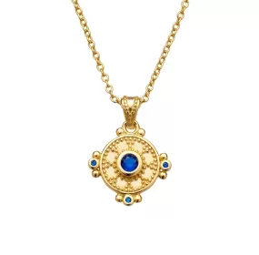 Regina Sapphire Blue Necklace Gold