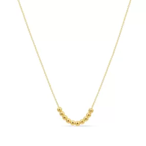 Sliding Bead Necklace in Solid Yellow Gold