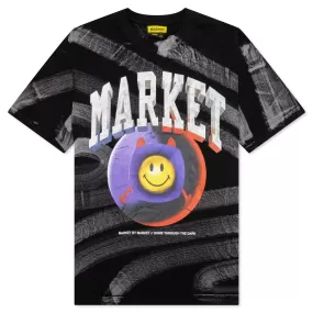 Smiley Happiness Within Tie-Dye T-Shirt - Black