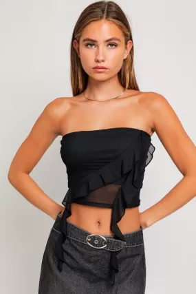 Strapless Mesh Tube Top