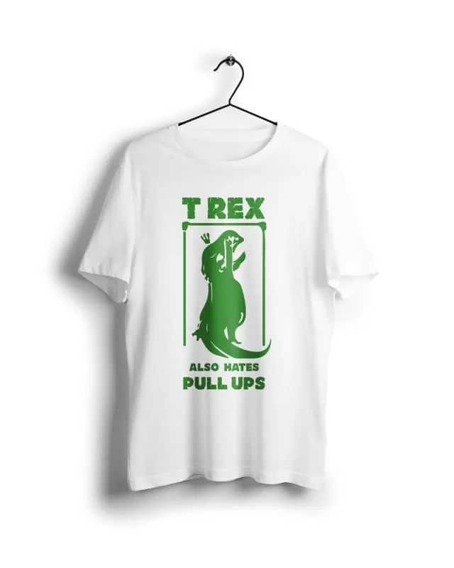 T-rex Hates Pull Ups - Digital Graphics Basic T-shirt White