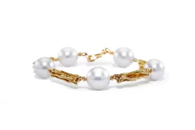 Yellow Gold Australian South Sea Pearl Bracelet